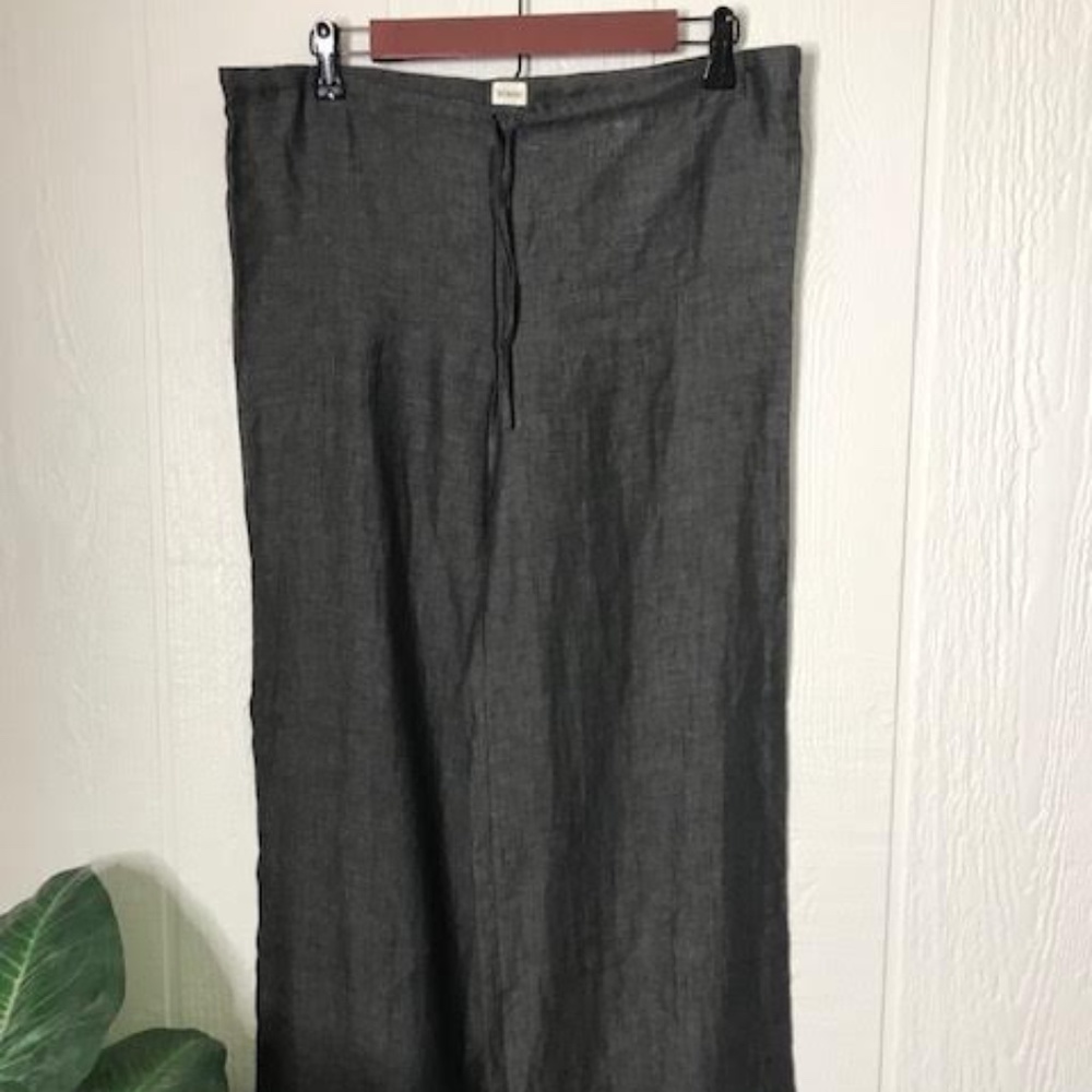 BLANC BLK DRAWSTRING LIGHT LINEN PANTS SZ. 7